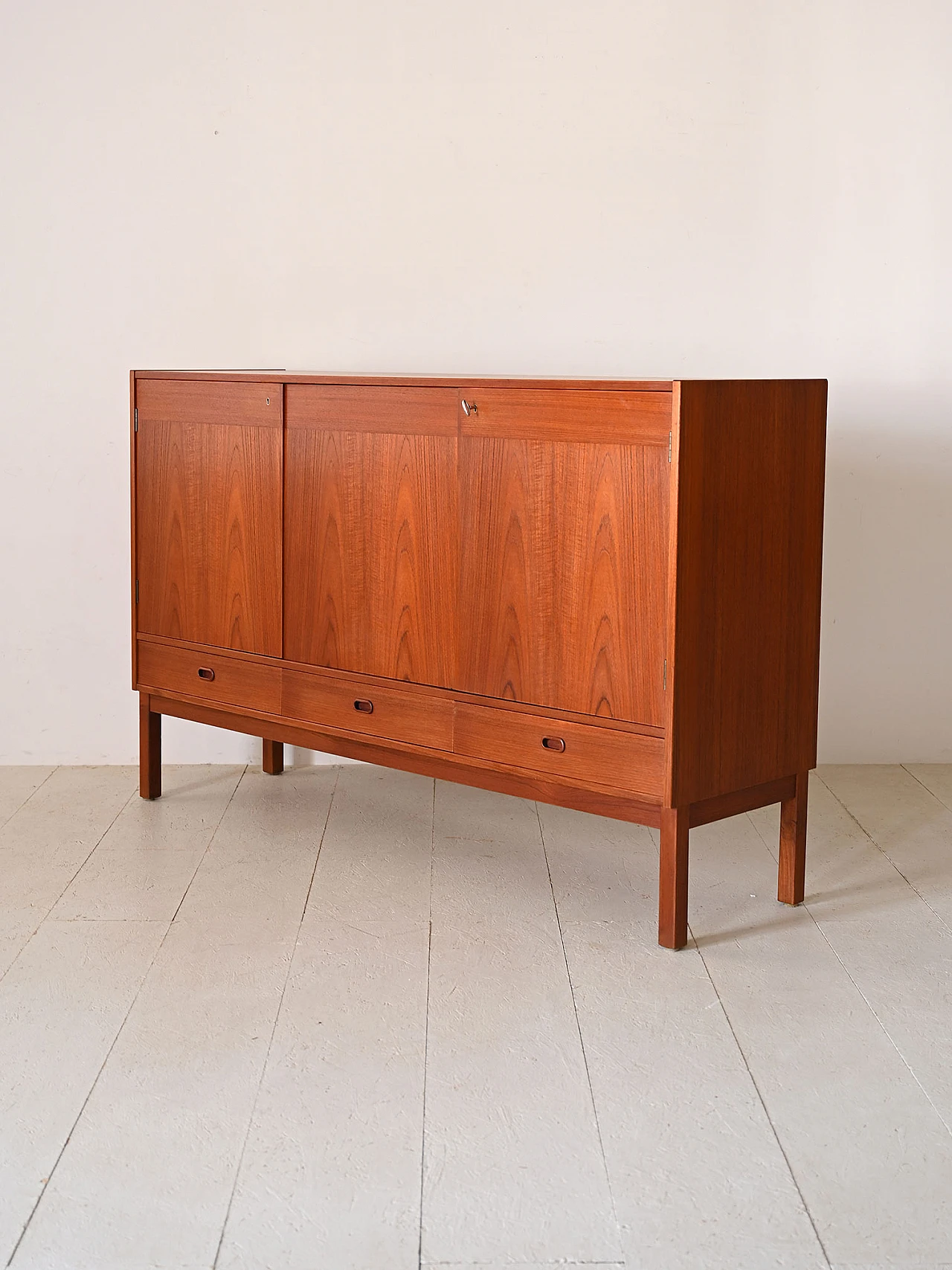 Credenza svedese in legno squadrata, anni '60 5