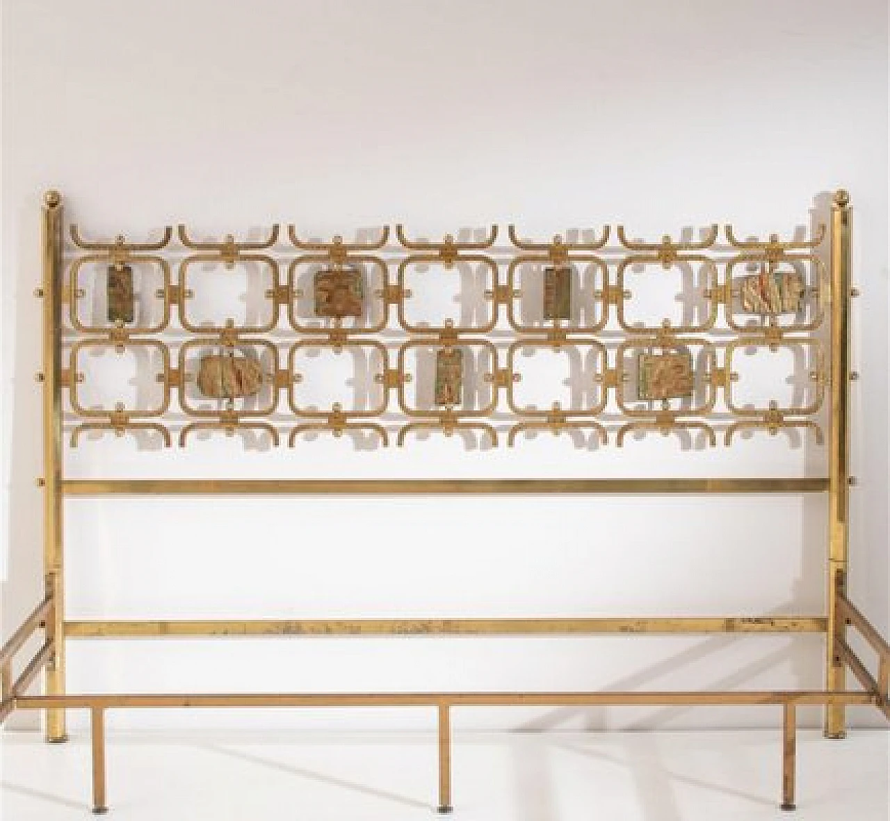 Double bed in brass by Borsani and Pomodoto for ABV, 1950s 2