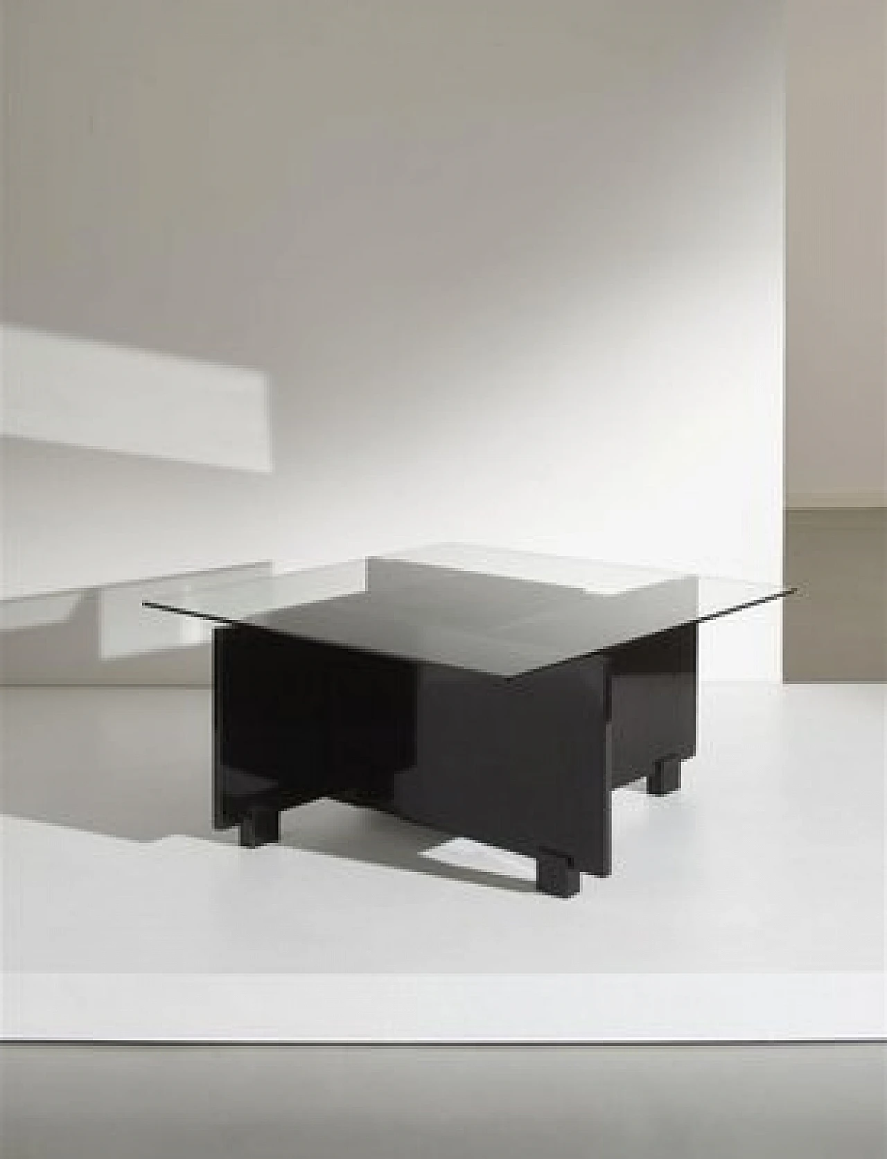 Squared coffee table in wood and glass by Vittoriano Viganò, 1950s 1