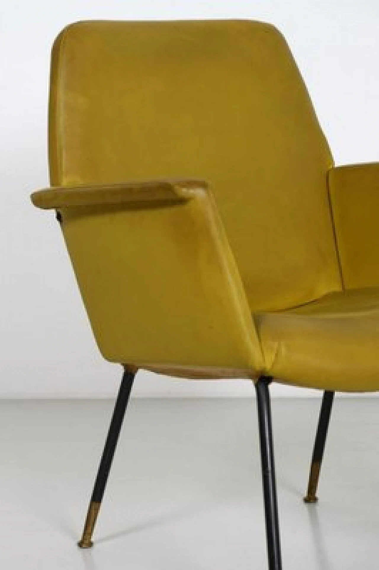 Pair of faux leather armchairs by G. Rinaldi for Rima, 1950s 4