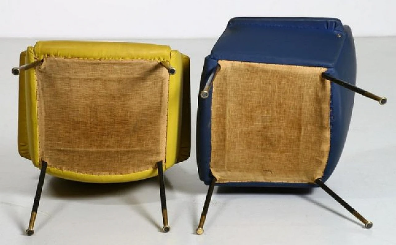 Pair of faux leather armchairs by G. Rinaldi for Rima, 1950s 5