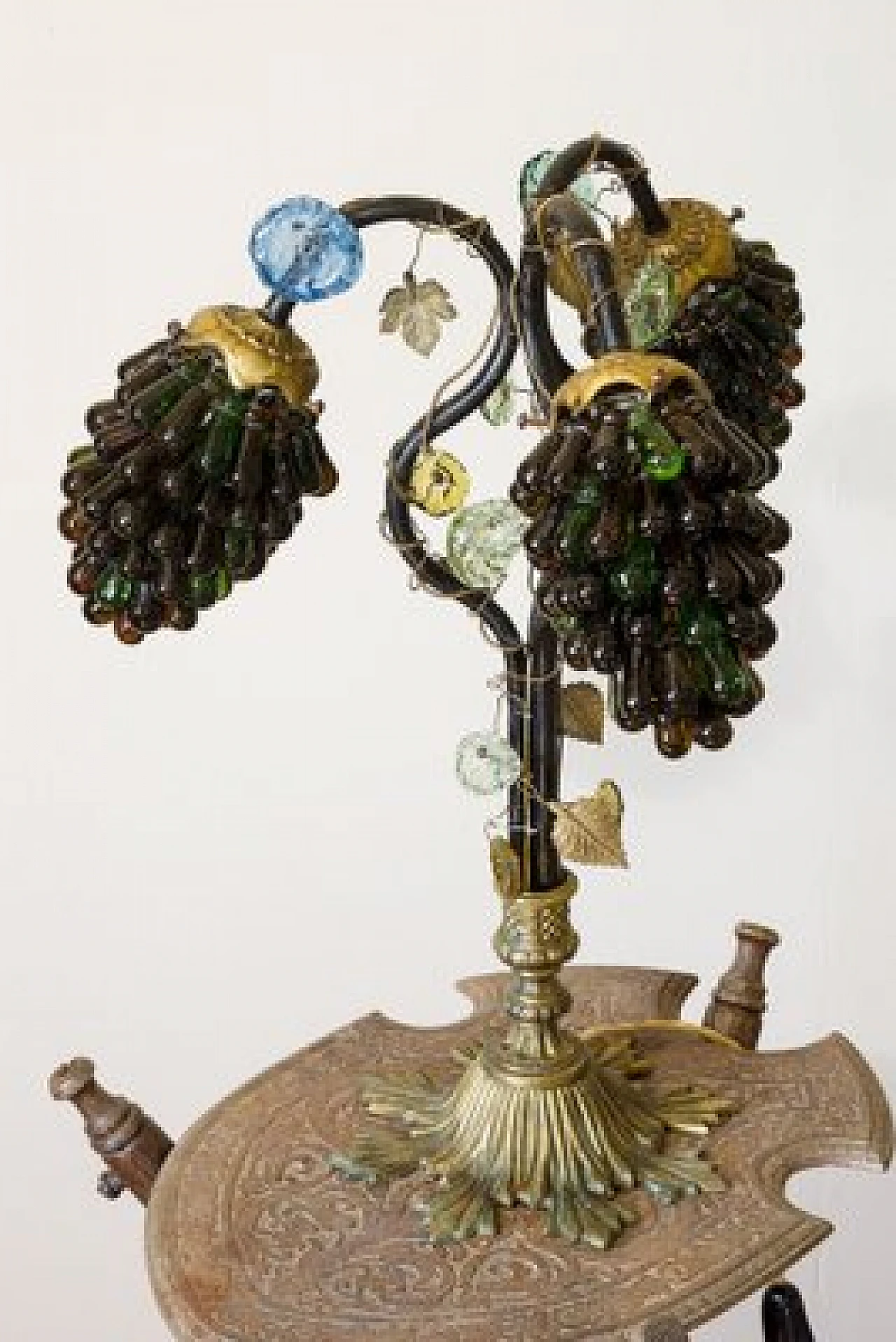 Art Nouveau lamp with Murano glass shade, 1920s 1