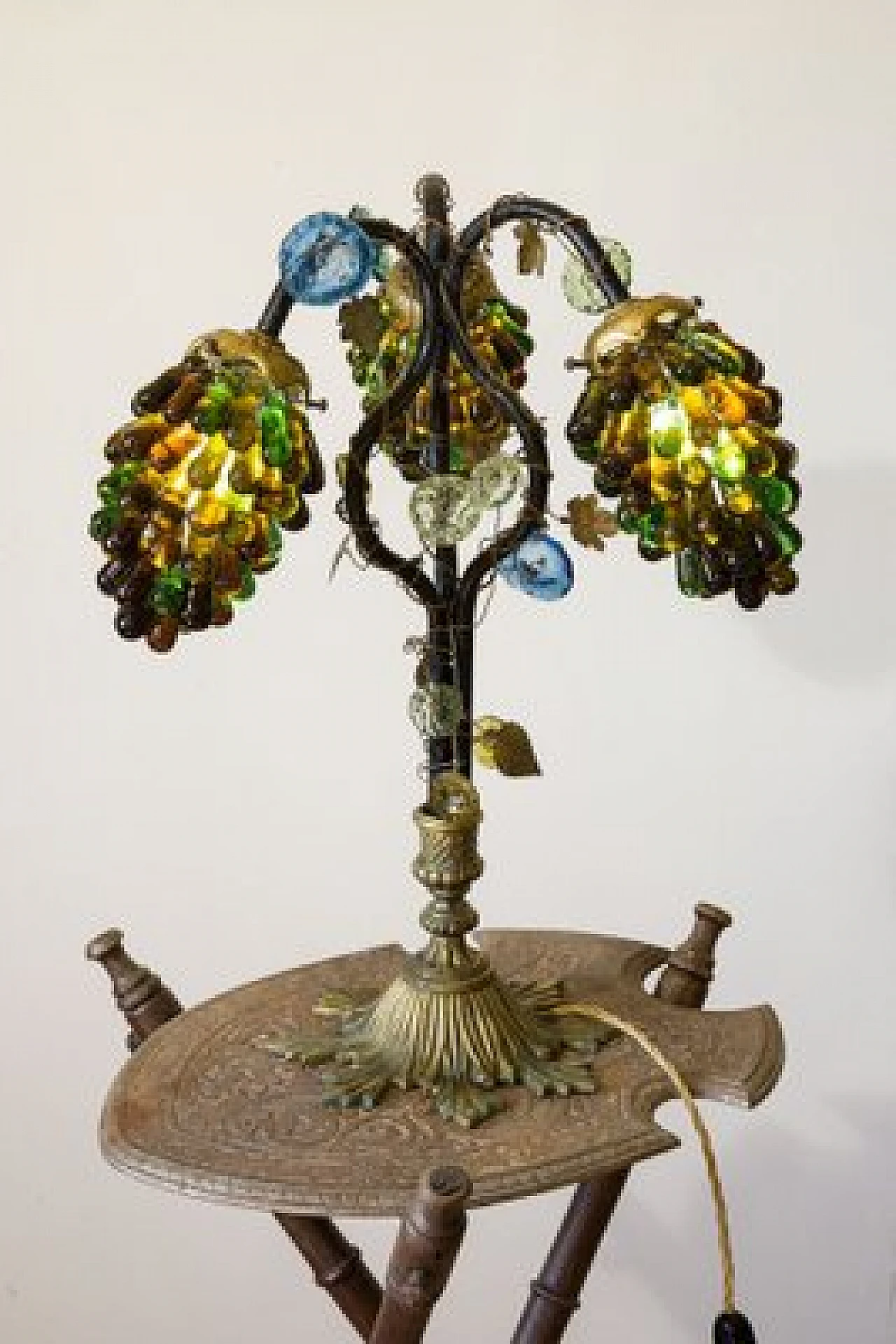 Lampada Liberty con paralume in vetro di Murano, anni '20 2