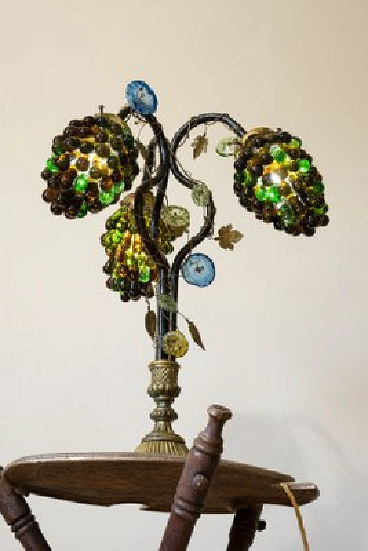 Lampada Liberty con paralume in vetro di Murano, anni '20 3