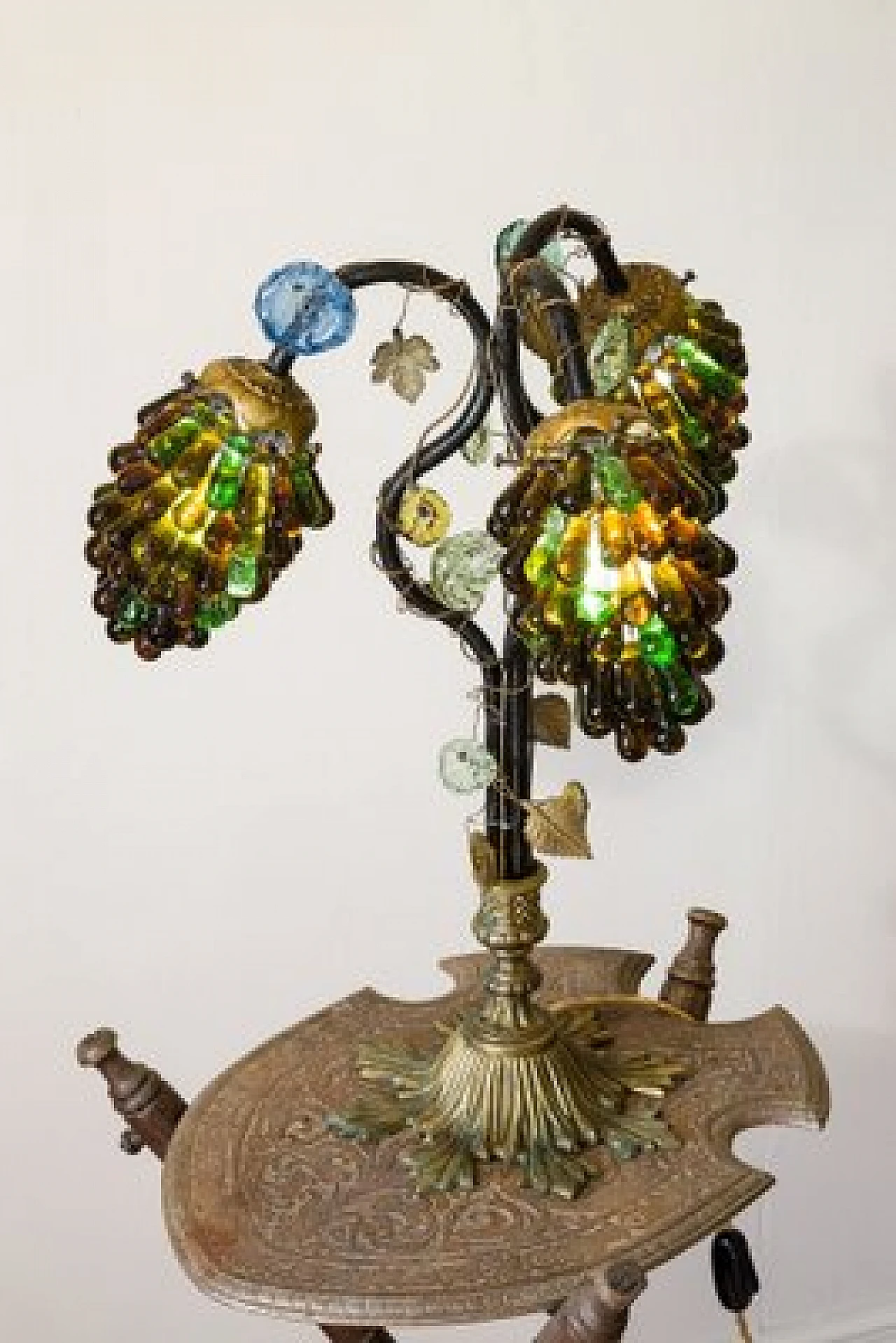 Lampada Liberty con paralume in vetro di Murano, anni '20 5