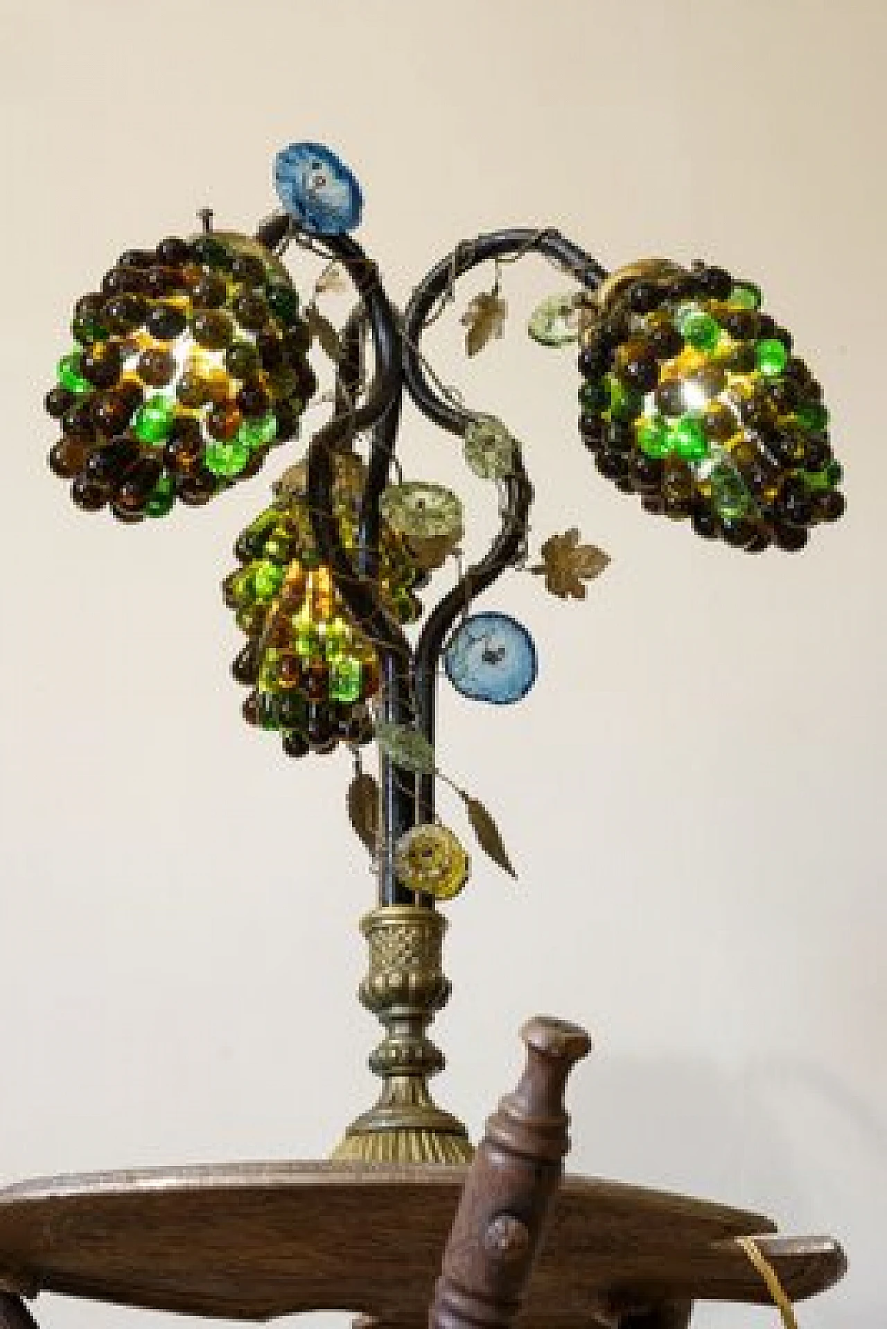 Lampada Liberty con paralume in vetro di Murano, anni '20 6