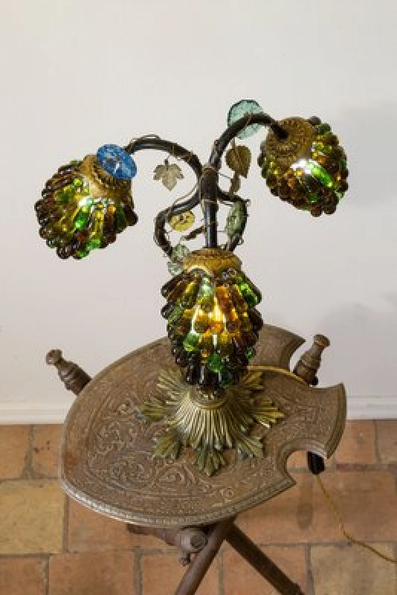 Lampada Liberty con paralume in vetro di Murano, anni '20 7