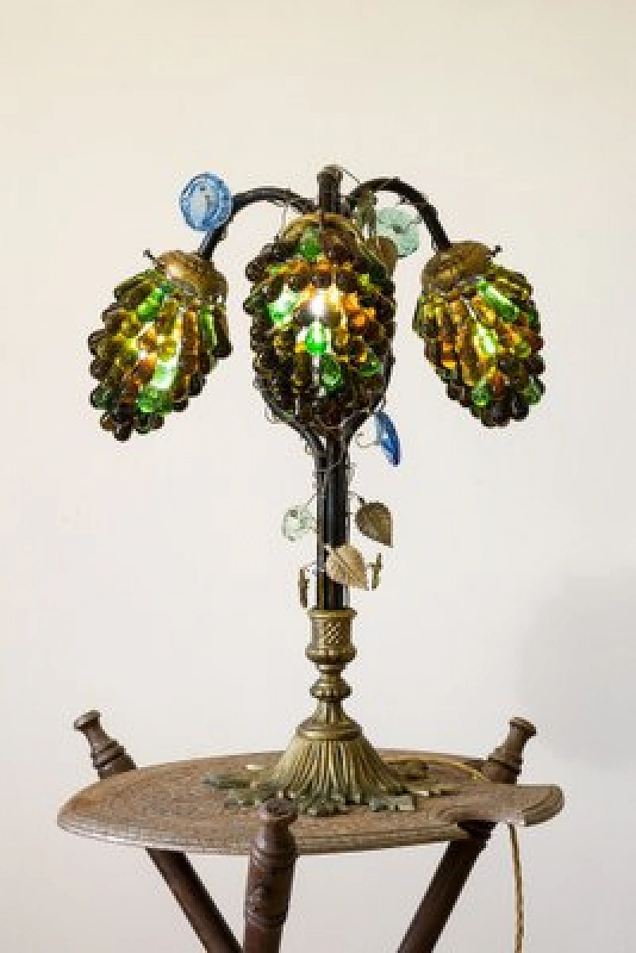 Art Nouveau lamp with Murano glass shade, 1920s 12