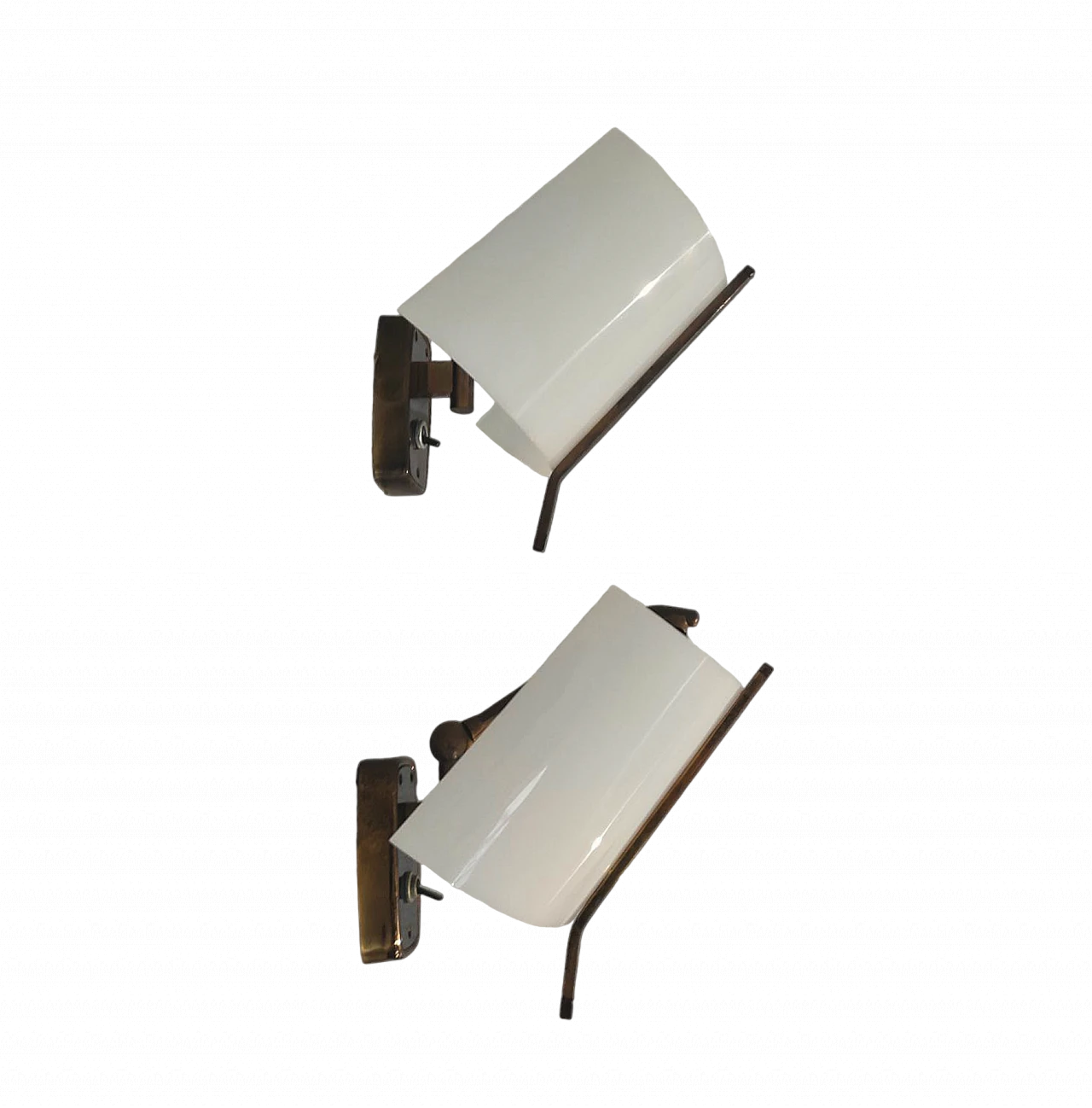 Pair of perspex and metal 2095 wall lights by Stilnovo, 1950s 10