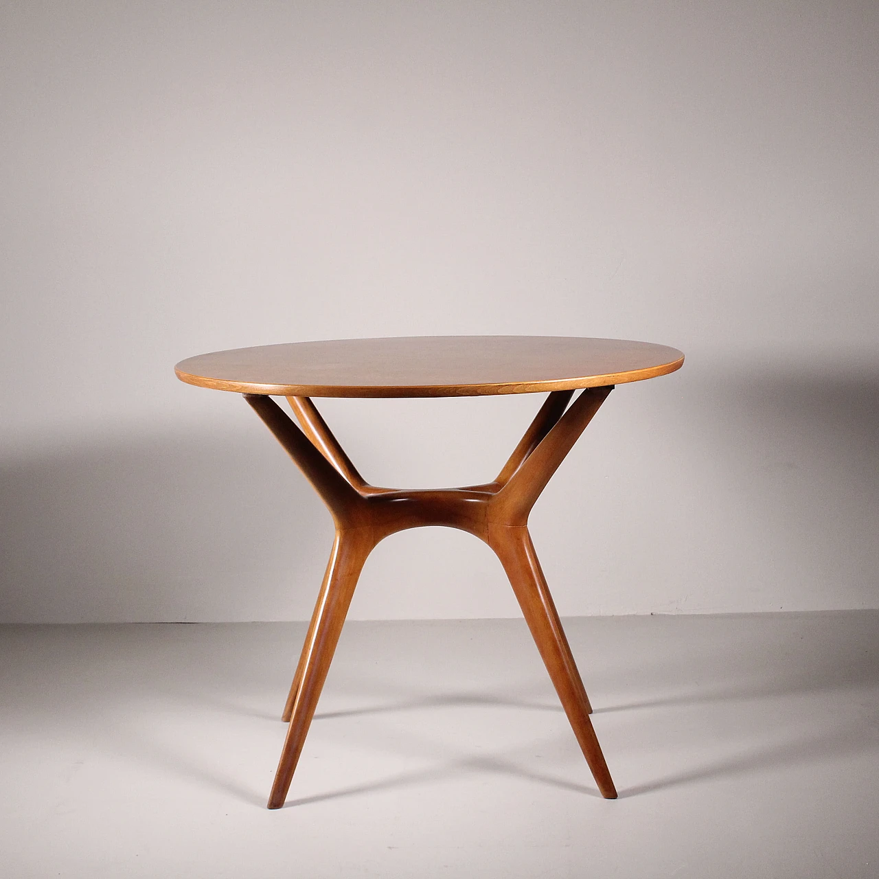 Round wood table, 1960s 1