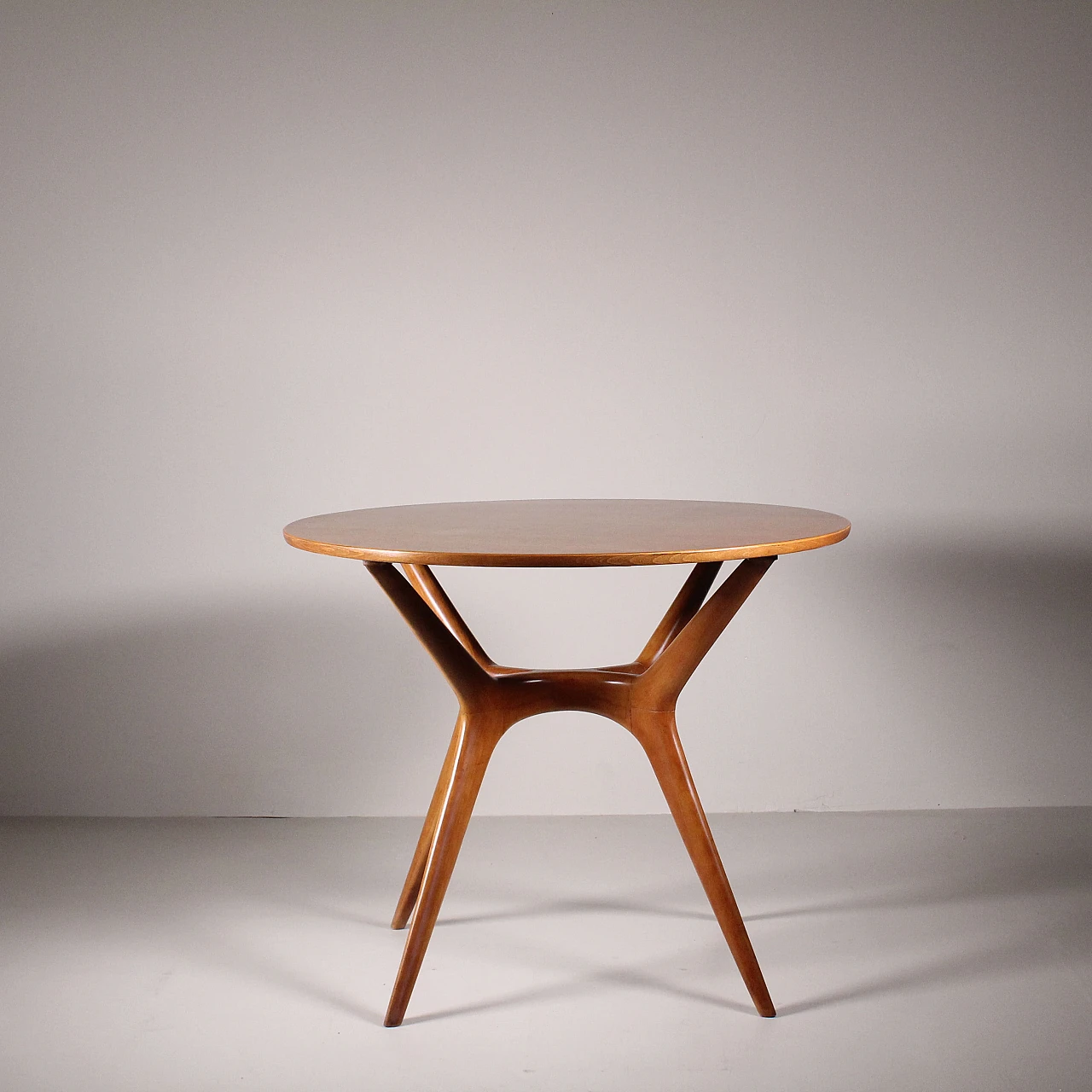 Round wood table, 1960s 2