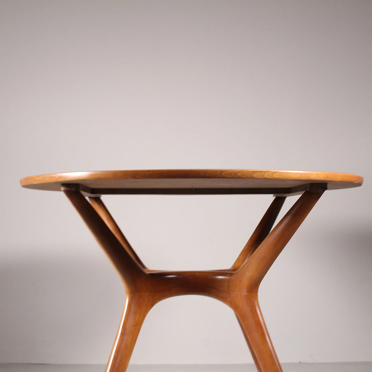 Round wood table, 1960s 3