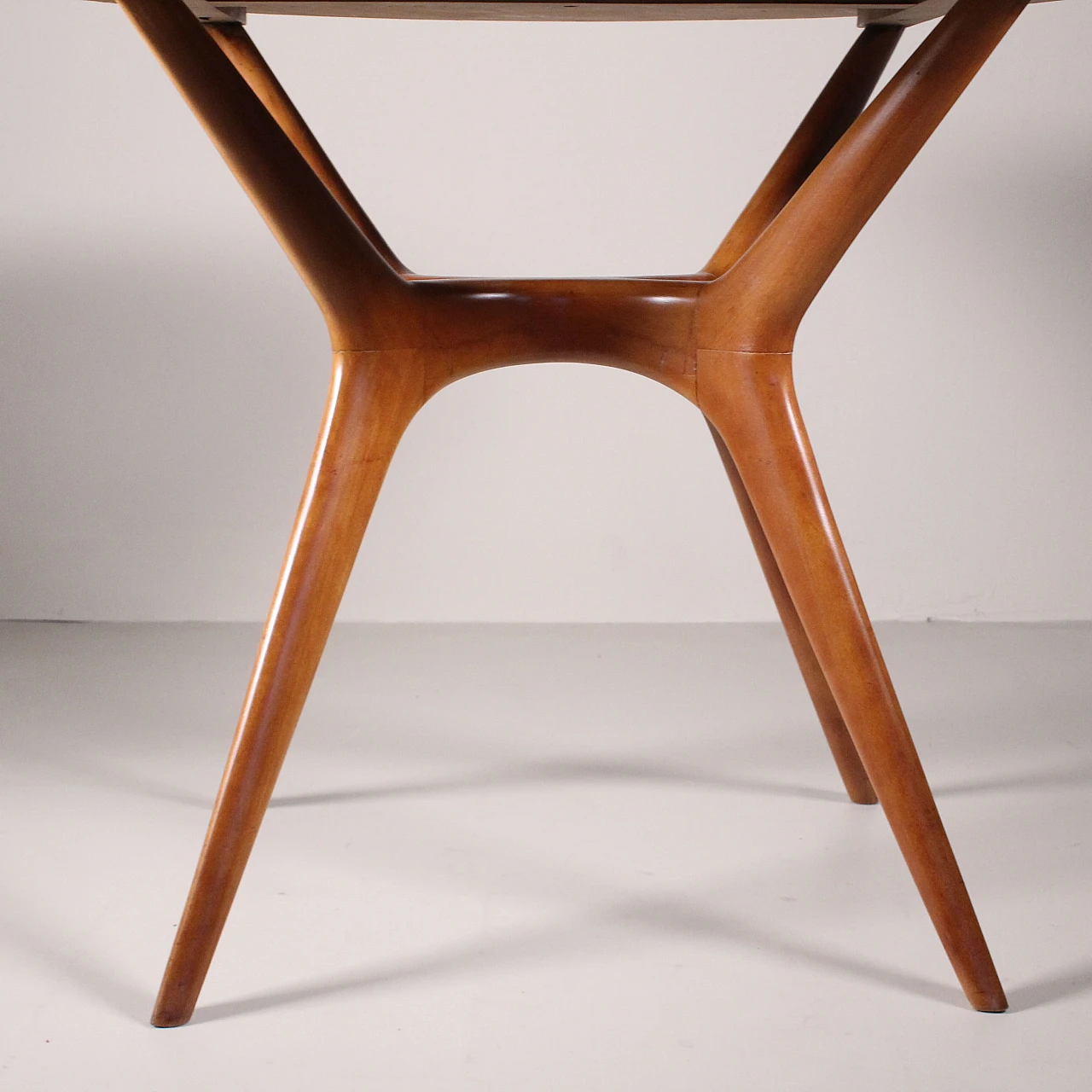 Round wood table, 1960s 4