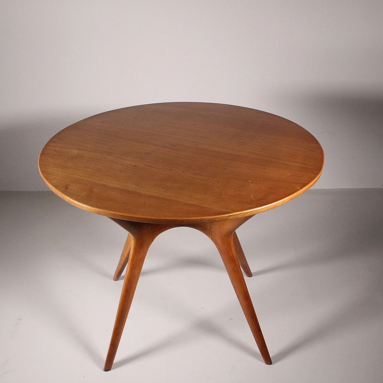 Round wood table, 1960s 5