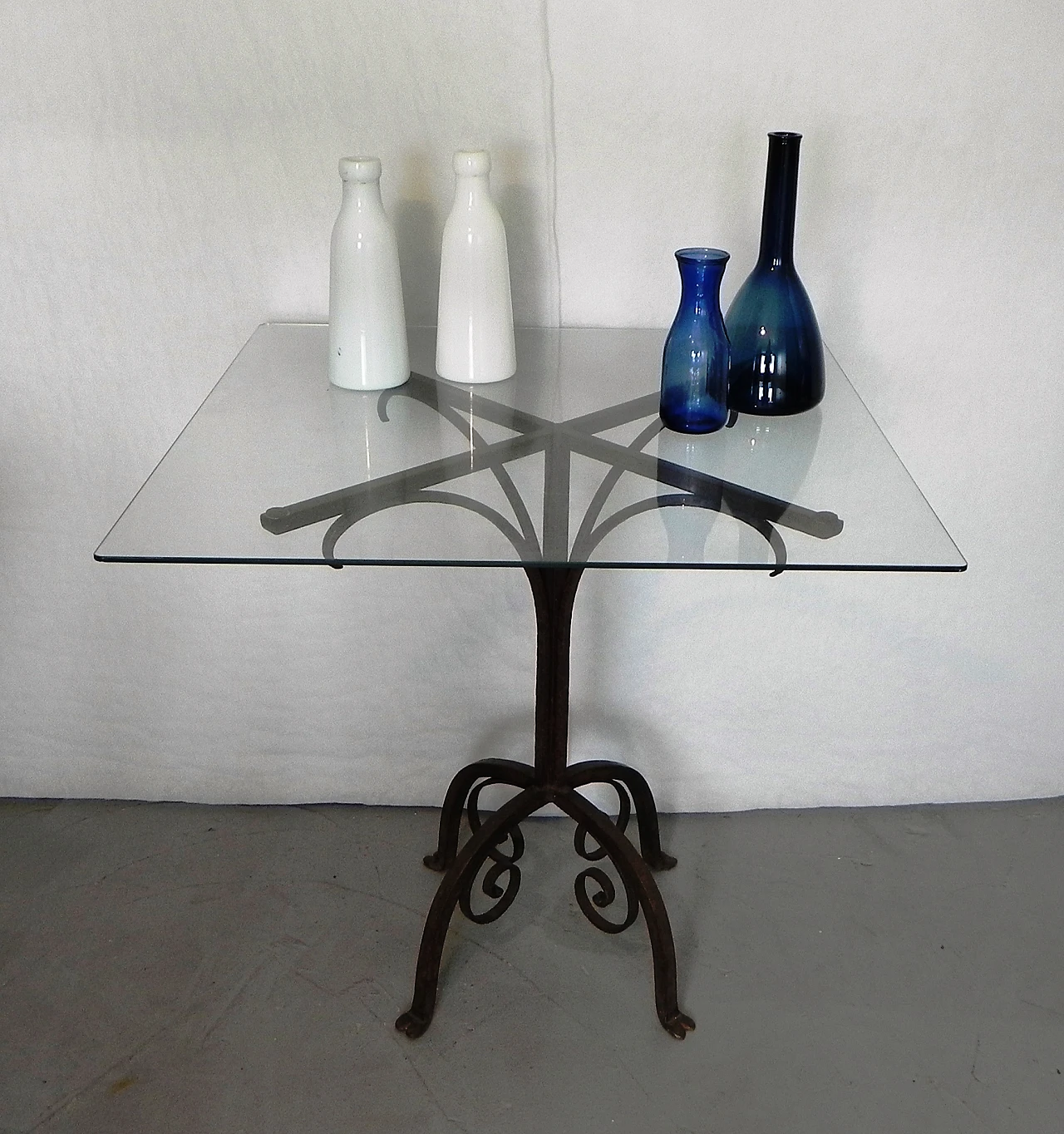 Wrought iron side table base, 1950s 8