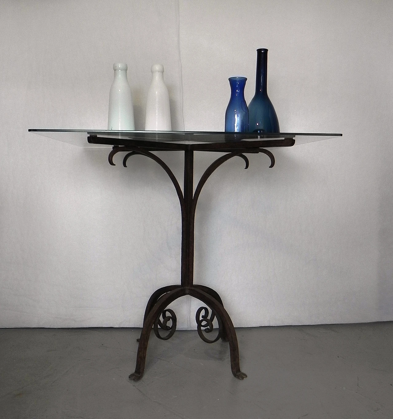 Wrought iron side table base, 1950s 9