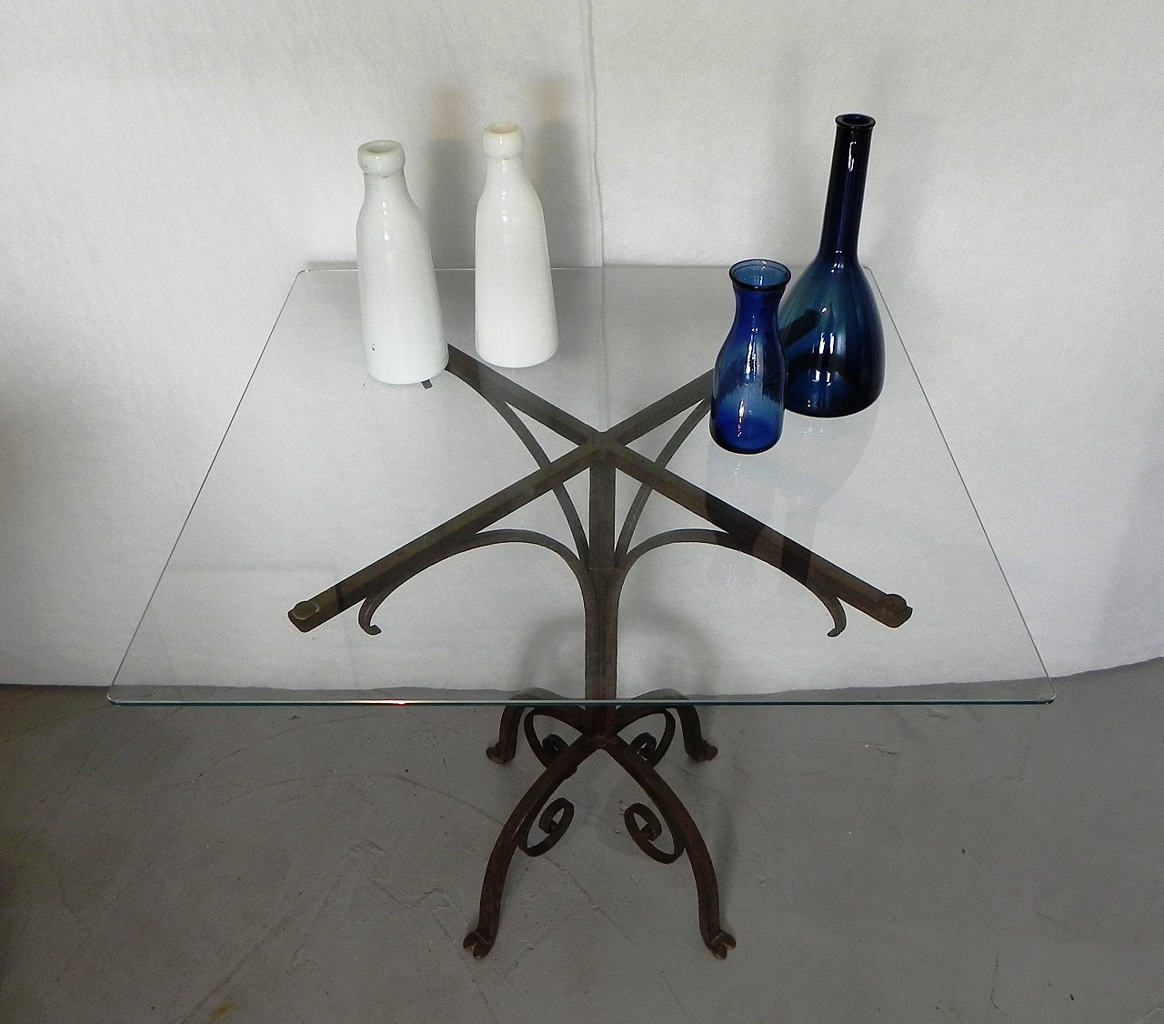 Wrought iron side table base, 1950s 10