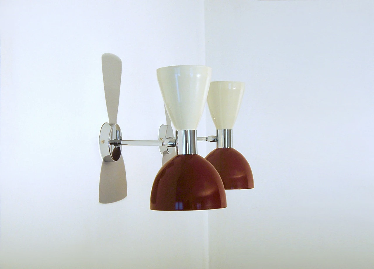 Wall lamp with double cone shade 1