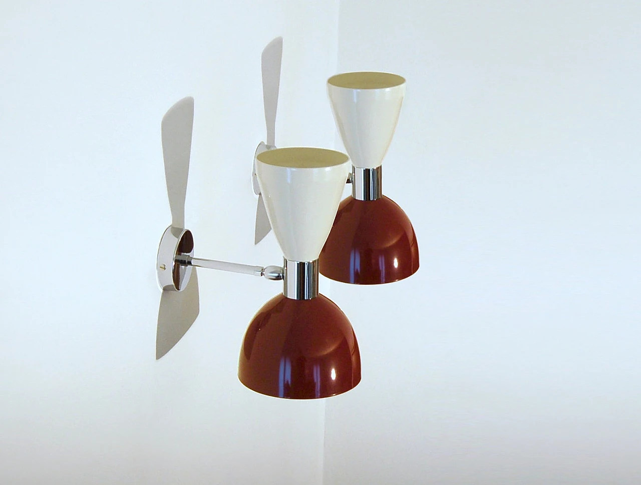 Wall lamp with double cone shade 4