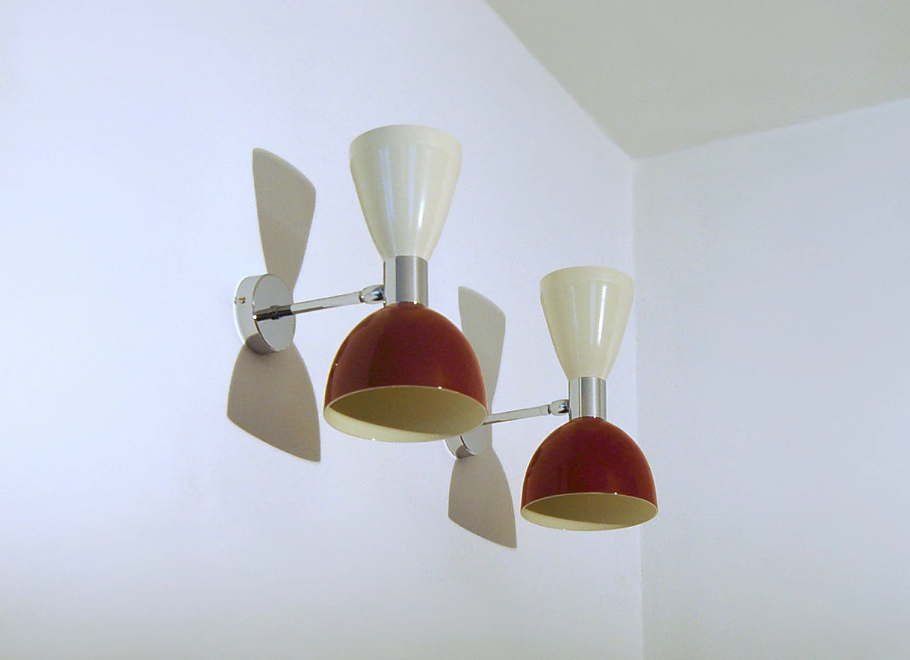 Wall lamp with double cone shade 5