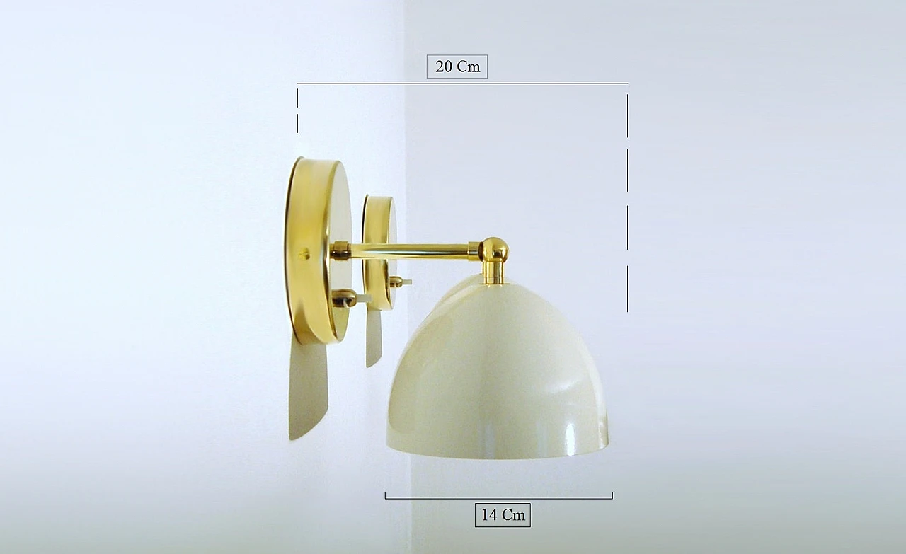 Wall light in brass and lacquered metal 3