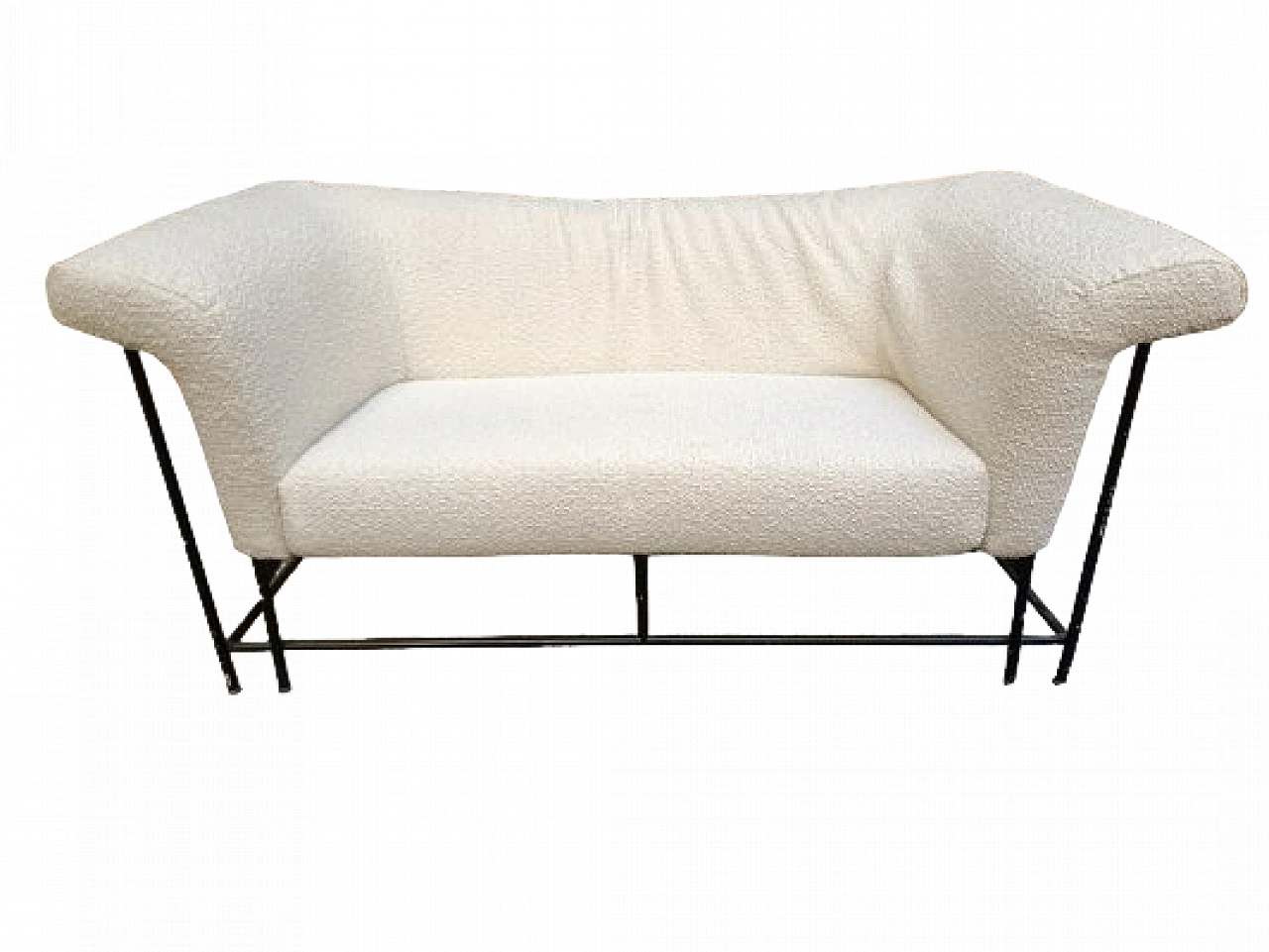 Siglo sofa in iron and bouclé fabric by Francesco Soro for ICF, 1970s 7