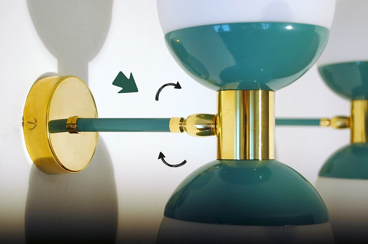 Applique a doppio diffusore a sfera in vetro 2