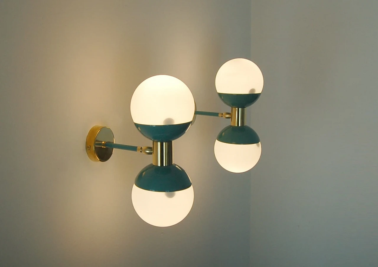 Double spherical glass diffuser wall light 3