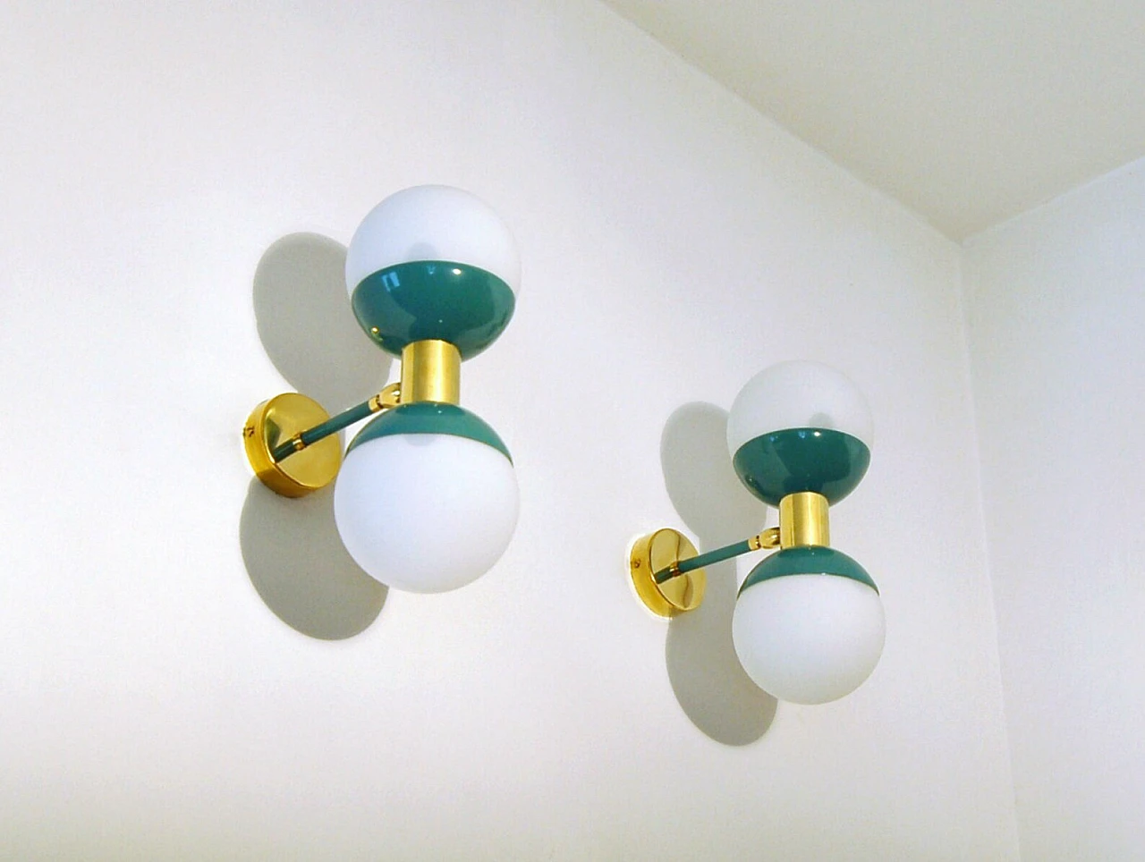 Double spherical glass diffuser wall light 6