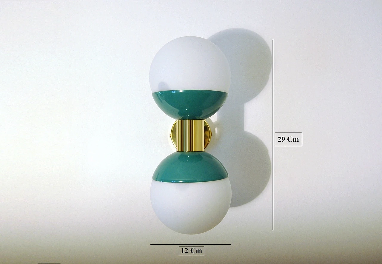 Applique a doppio diffusore a sfera in vetro 8