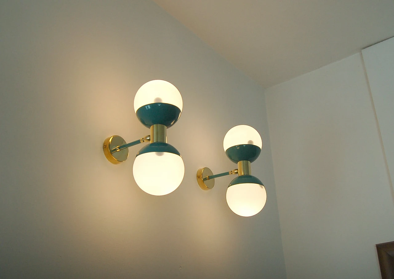 Double spherical glass diffuser wall light 9