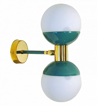 Double spherical glass diffuser wall light