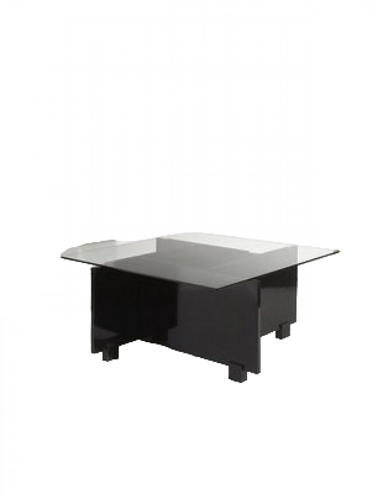 Squared coffee table in wood and glass by Vittoriano Viganò, 1950s 10