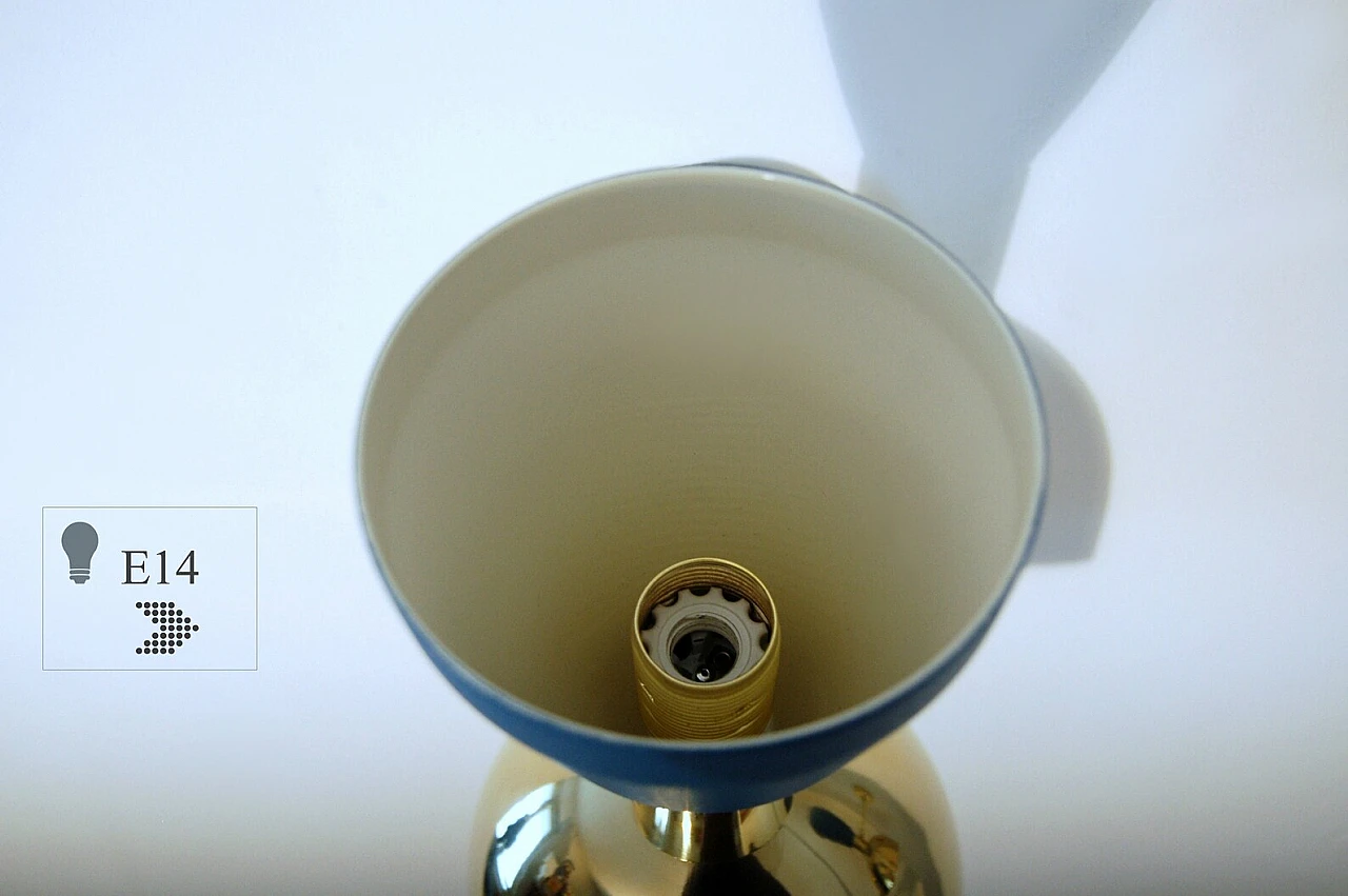 Wall light with double cone shade in matt blue 7