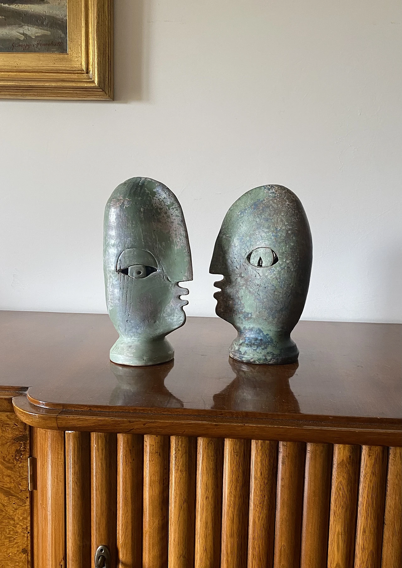 Loul Combres, Les Bisous, coppia di sculture in ceramica, 1987 2