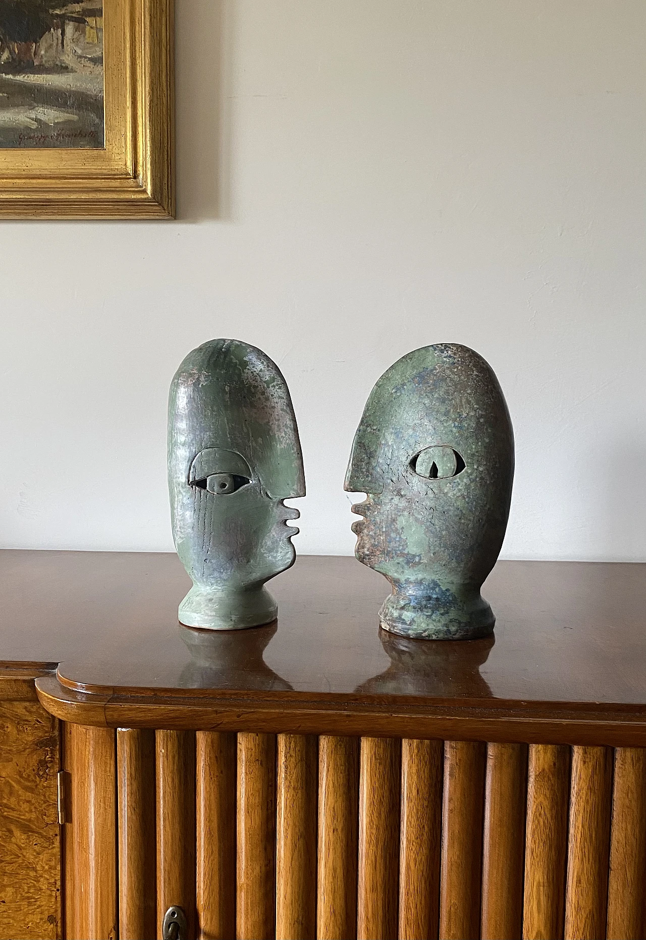 Loul Combres, Les Bisous, coppia di sculture in ceramica, 1987 5