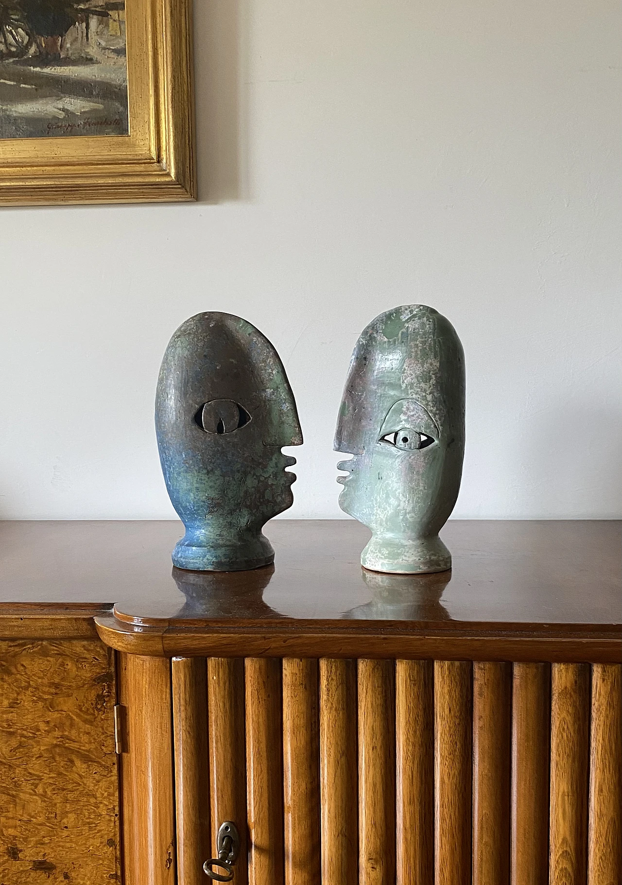 Loul Combres, Les Bisous, coppia di sculture in ceramica, 1987 6