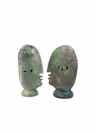 Loul Combres, Les Bisous, coppia di sculture in ceramica, 1987