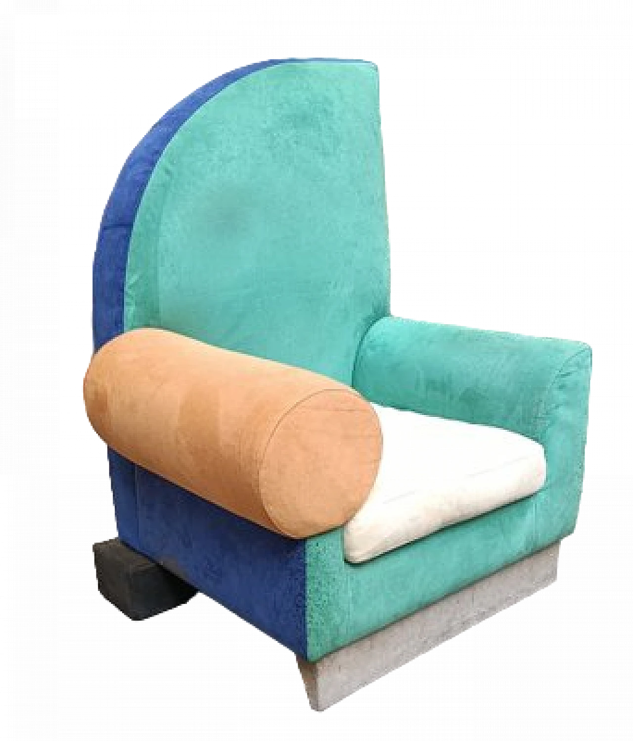 Multicolored fabric armchair by Ettore Sottsass for Memphis, 1980s 6