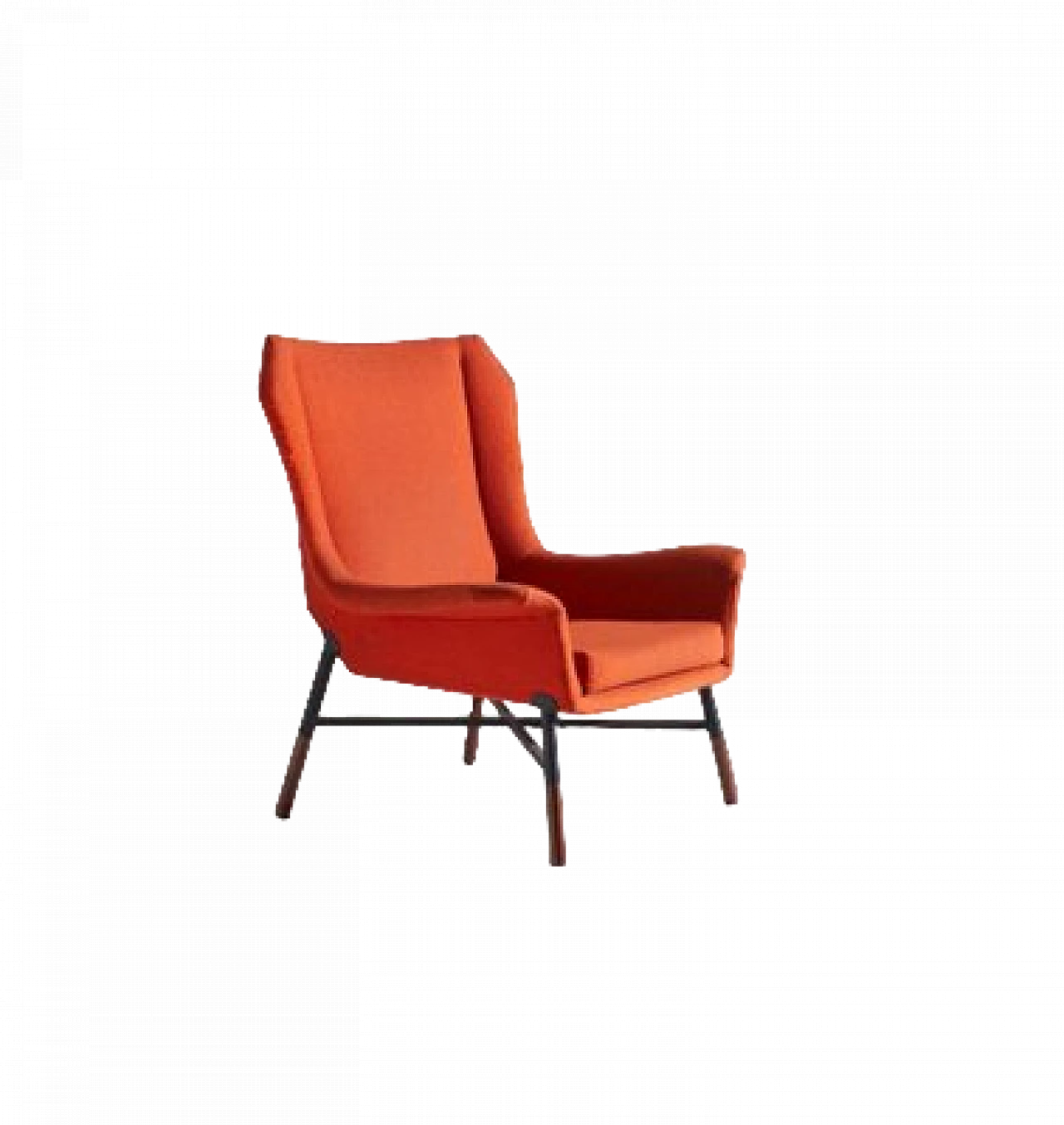 Giulietta armchair in orange fabric by BBPR for Arflex, 1958 8