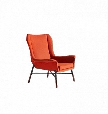 Giulietta armchair in orange fabric by BBPR for Arflex, 1958