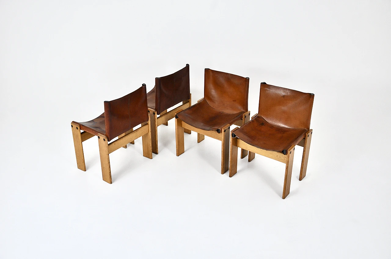 4 Monk chairs by T. and A. Scarpa for Molteni, 1970s 2