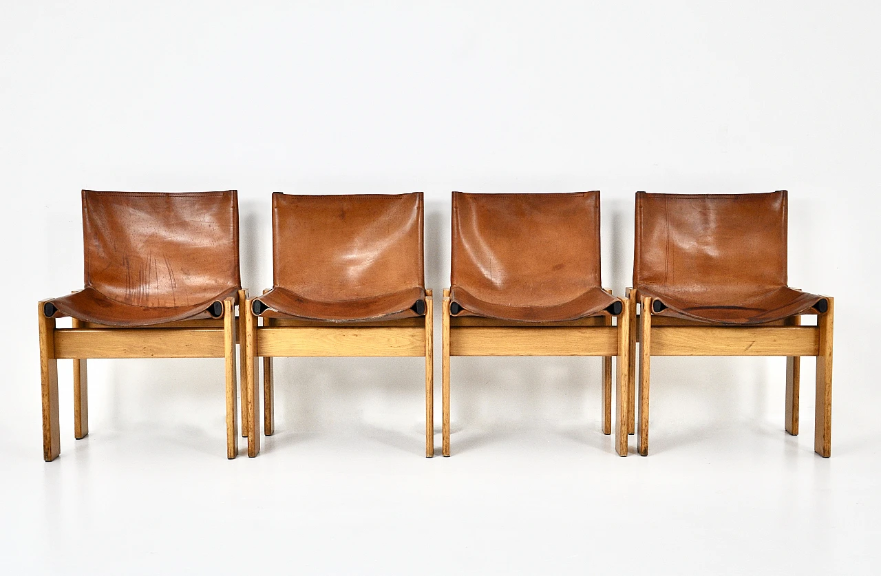 4 Monk chairs by T. and A. Scarpa for Molteni, 1970s 3