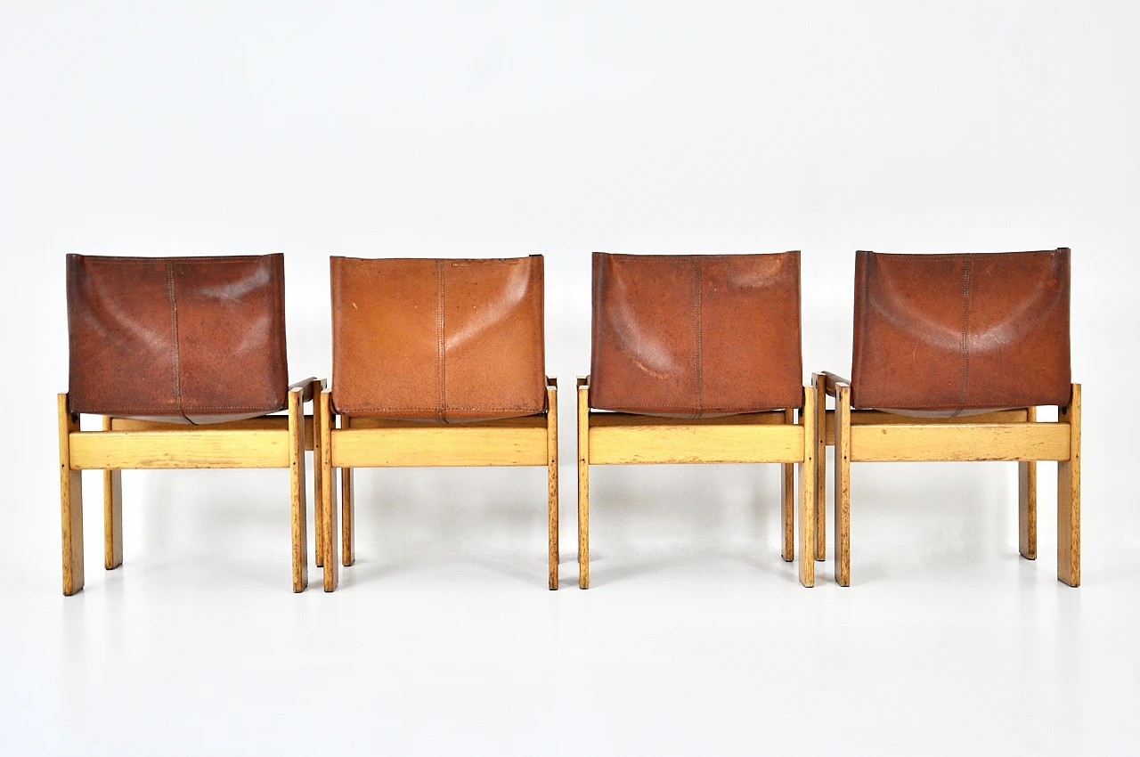 4 Monk chairs by T. and A. Scarpa for Molteni, 1970s 5