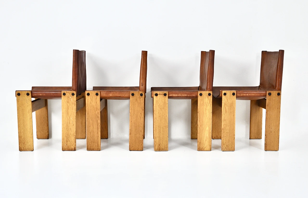 4 Monk chairs by T. and A. Scarpa for Molteni, 1970s 6