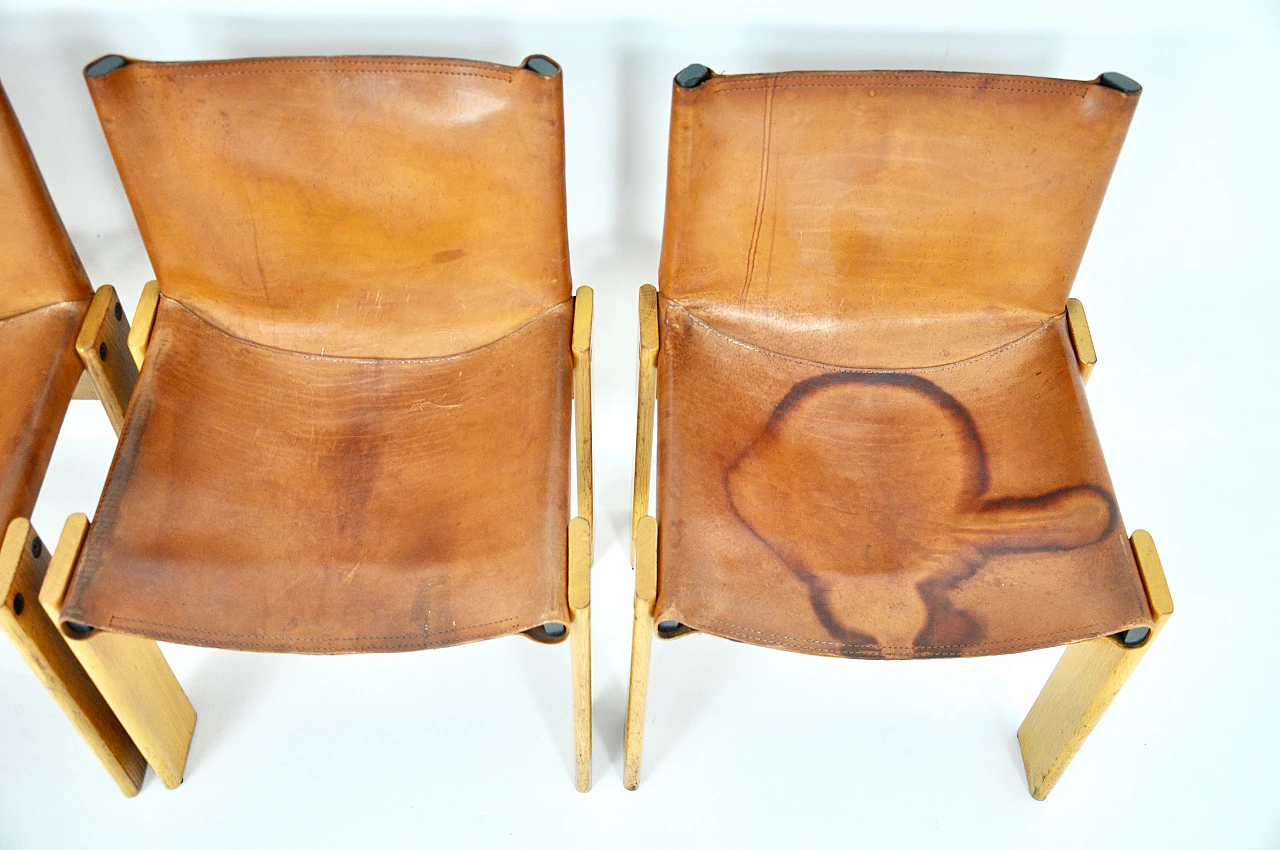 4 Monk chairs by T. and A. Scarpa for Molteni, 1970s 7