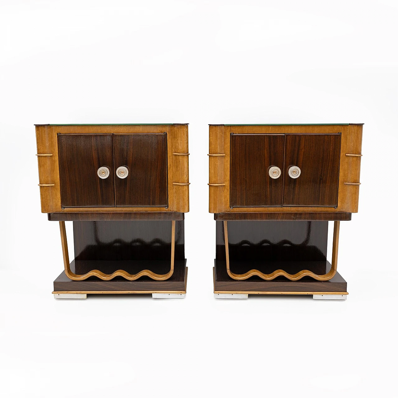 Pair of walnut bedside tables by Osvaldo Borsani, 1930s 5