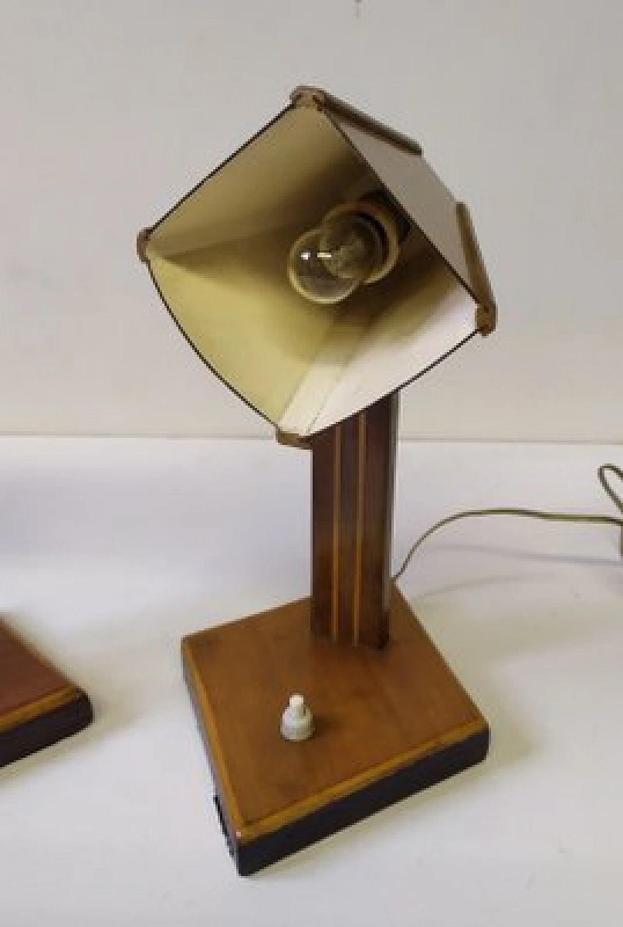 Pair of wooden table lamps, 1950s 4