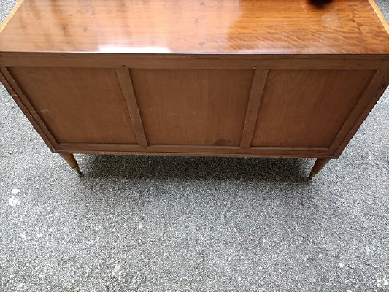 Wooden & brass sideboard with 3 hinged doors by Paolo Buffa, 1940s 3