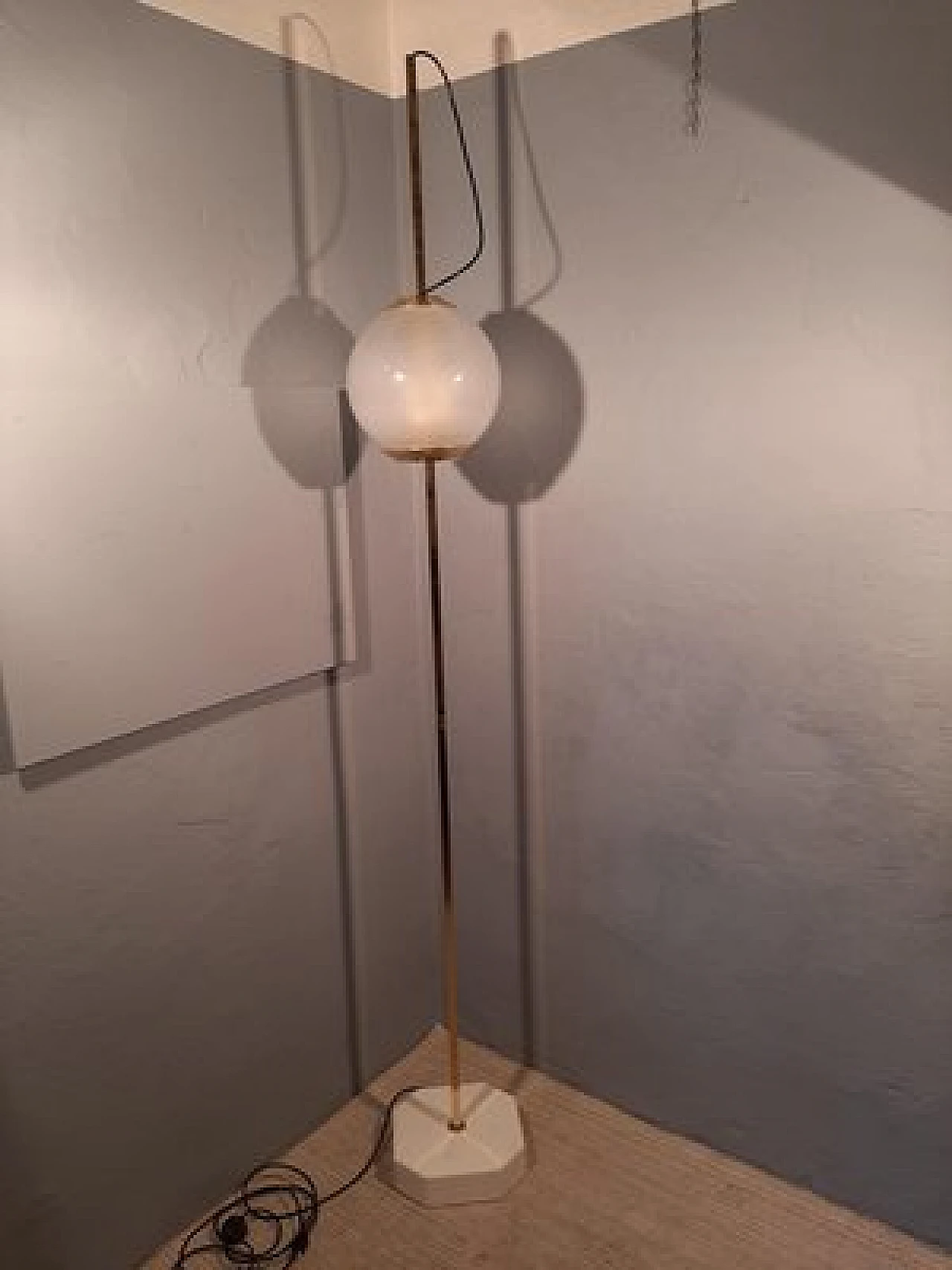 Balloon LTE10 floor lamp in brass by Dominioni for Azucena, 1990s 1